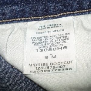Riders Denim Jeans Mid Rise Boot Cut 8m 